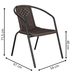 Krzesło ogrodowe 4 szt. metalowe na balkon brązowe