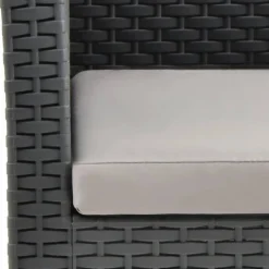 Krzesło ogrodowe z poduszką antracytowe 63x65x76 cm PP Rattan