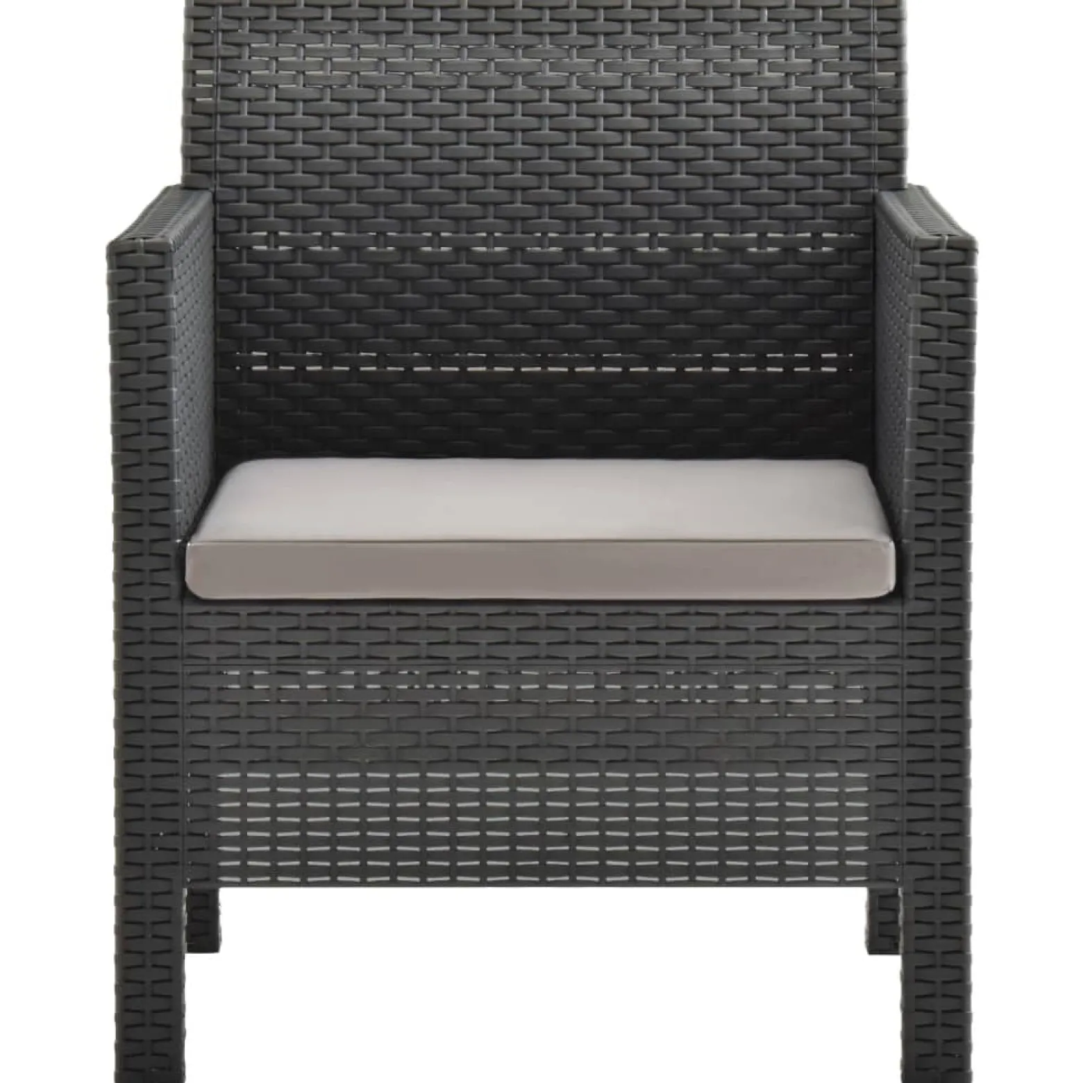 Krzesło ogrodowe z poduszką antracytowe 63x65x76 cm PP Rattan