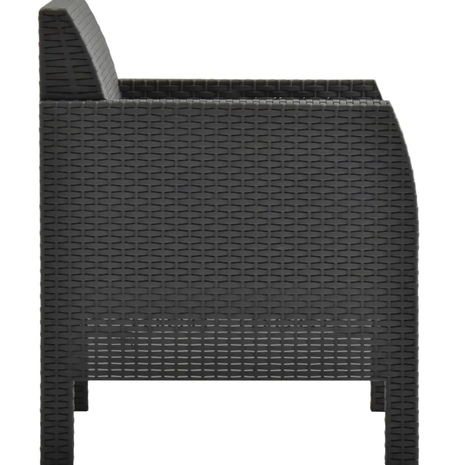 Krzesło ogrodowe z poduszką antracytowe 63x65x76 cm PP Rattan