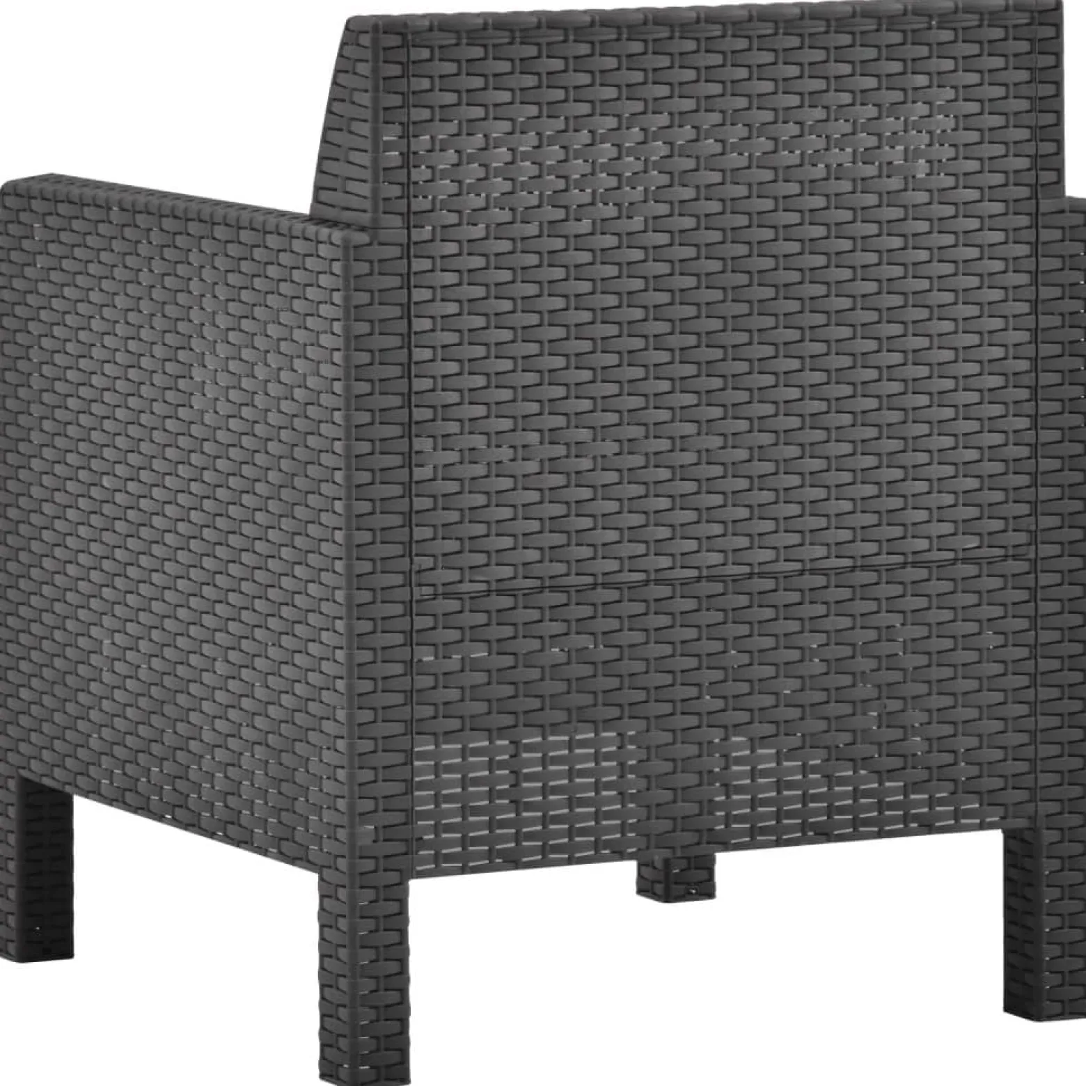 Krzesło ogrodowe z poduszką antracytowe 63x65x76 cm PP Rattan