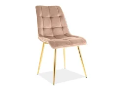 Krzesło tapicerowane CHIC VELVET GOLD beżowe