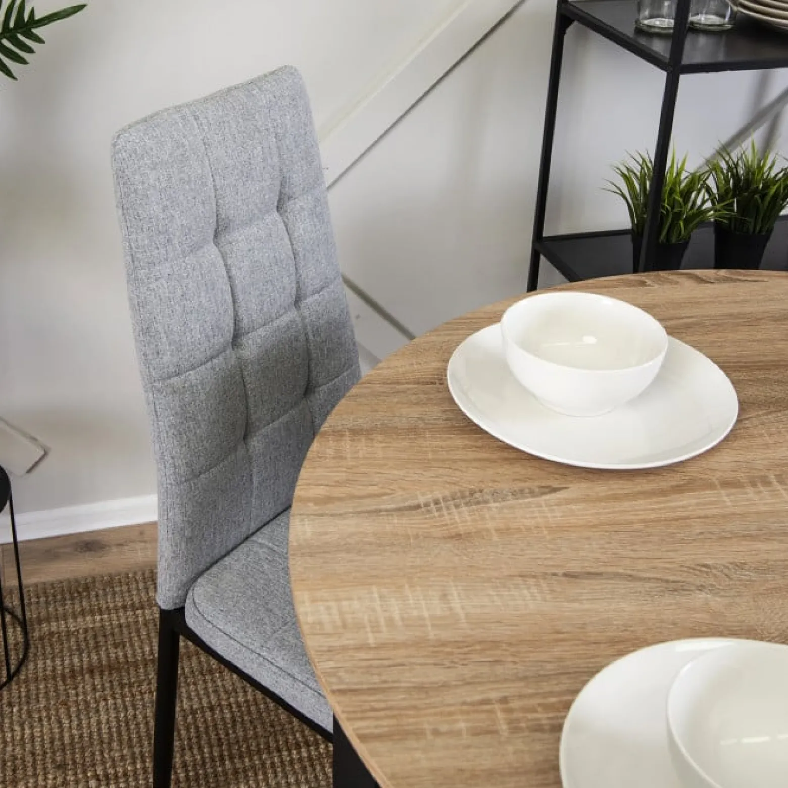 Krzesło Tapicerowane Do Jadalni Salonu Kuchni Kuchenne Loft Szare TEX