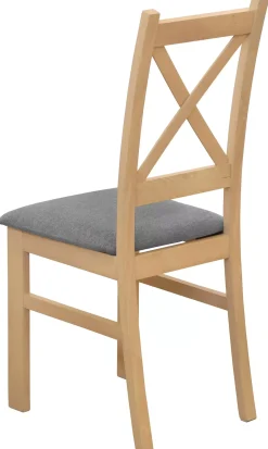 Krzesło tapicerowane drewniane do jadalni Dąb Artisan/Szary