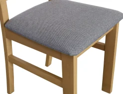 Krzesło tapicerowane drewniane do jadalni Dąb Artisan/Szary