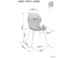 Krzesło tapicerowane JAKE VELVET ciemnobeżowe