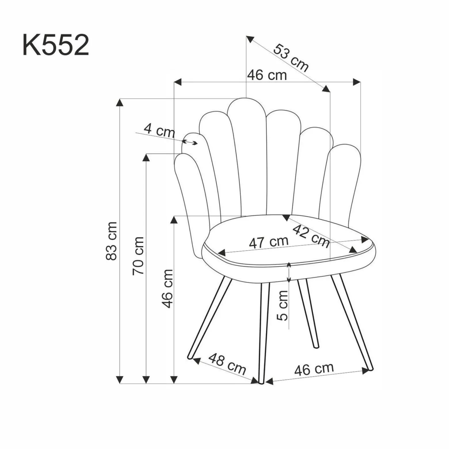 Krzesło tapicerowane K552 beżowe