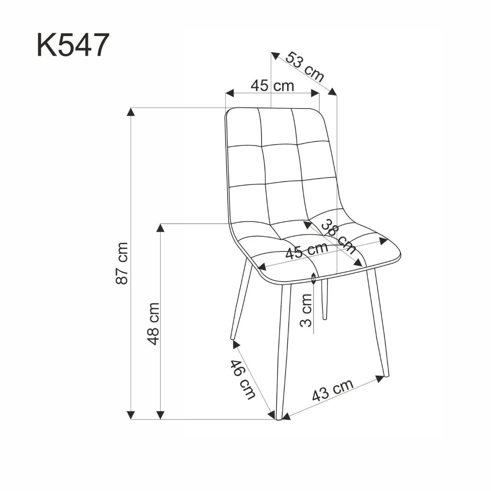 Krzesło tapicerowane K547 czarne
