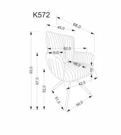 Krzesło tapicerowane K572 szare obracane