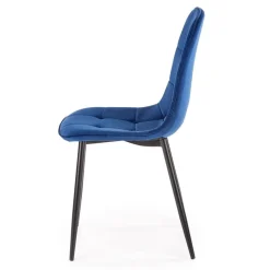 Krzesło tapicerowane K417 VELVET granatowe