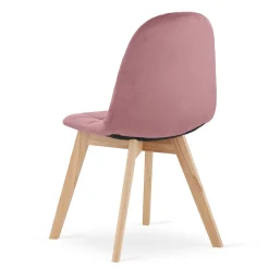 Krzesło tapicerowane velvet zestaw 2 szt. ciemny róż Bora do kuchni