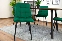 Krzesło Tapicerowane Welurowe Velvet Do Salonu Kuchni Jadalni Cube Zielone