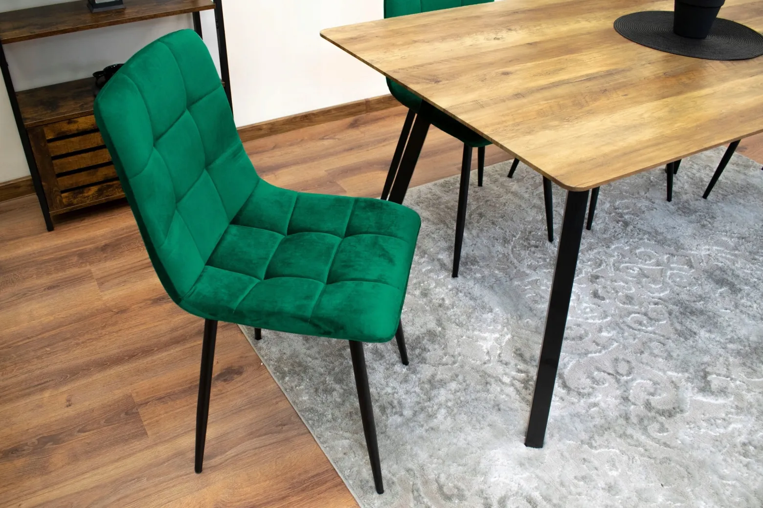 Krzesło Tapicerowane Welurowe Velvet Do Salonu Kuchni Jadalni Cube Zielone