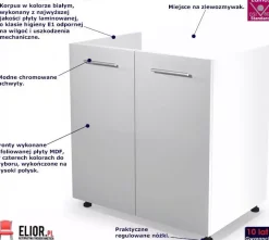 Kuchenna szafka zlewozmywakowa Limoter 26X - biały połysk