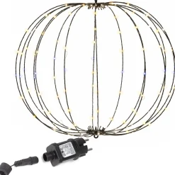 Kula świąteczna do ogrodu 160 LED bombka IP44 ciepły biały + biały flash