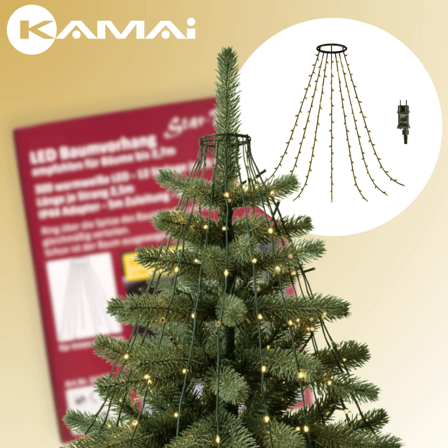 Kurtyna Świetlna Lampki Na Choinkę 160 lampek LED 8 Pasm
