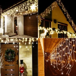 Kurtyna świetlna 500 led girlanda lampki zew. 24 m biały ciepły