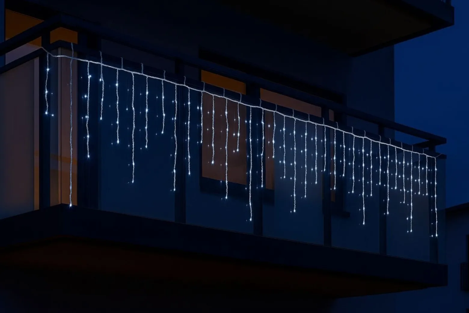 Kurtyna świetlna Śnieg Feeric Tworzywo Zimna Biel 15m 900 LED