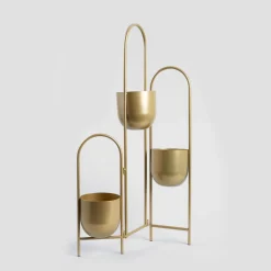 Kwietnik FLOERO metalowy złoty 49x14x80 cm HOMLA