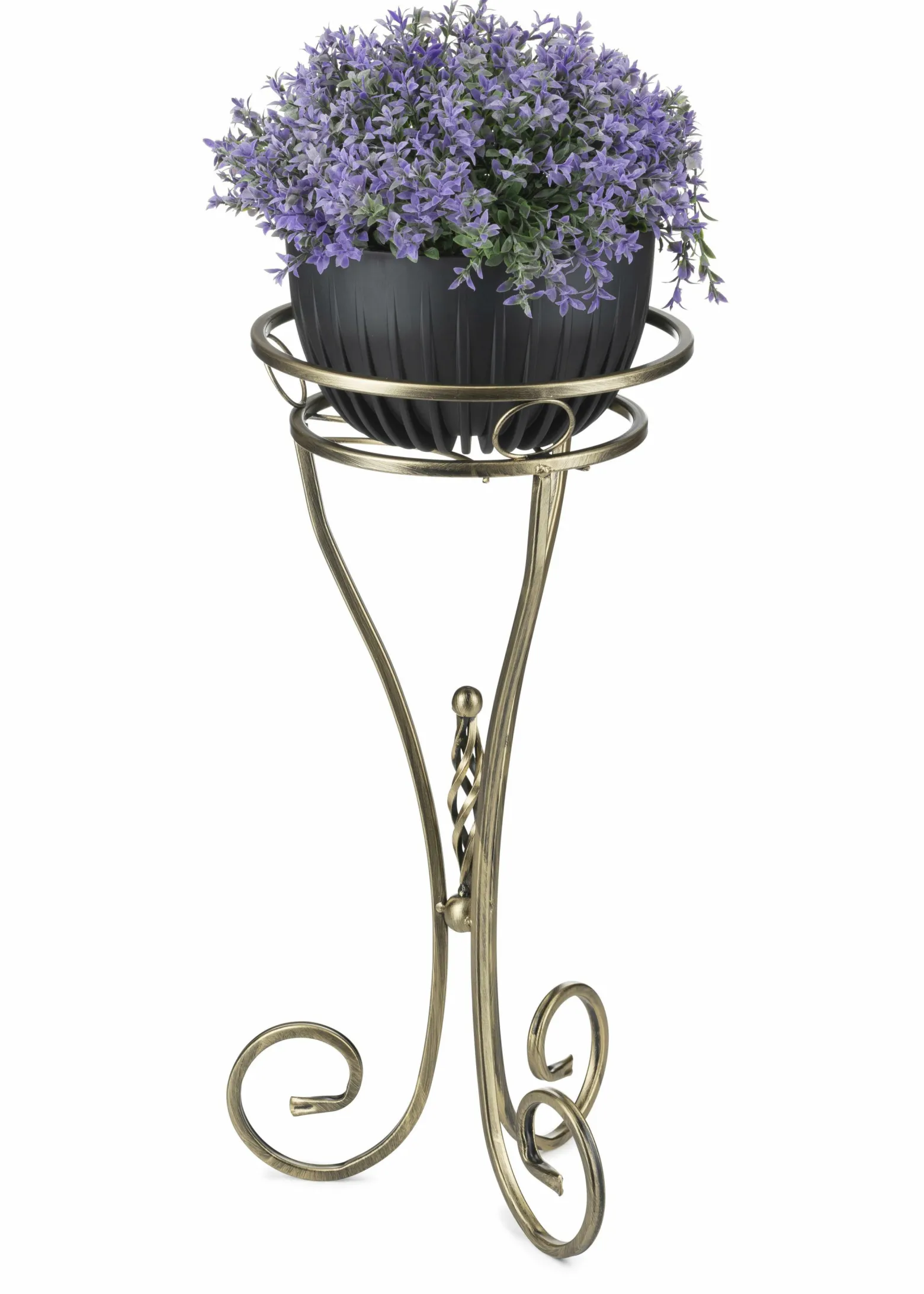 Kwietnik metalowy Shane złoty 28x60 cm Dekoracja salonu
