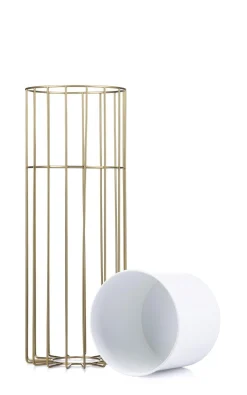 Kwietnik nowoczesny 55 cm złoto biały GLAM
