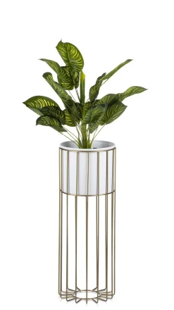 Kwietnik nowoczesny 55 cm złoto biały GLAM