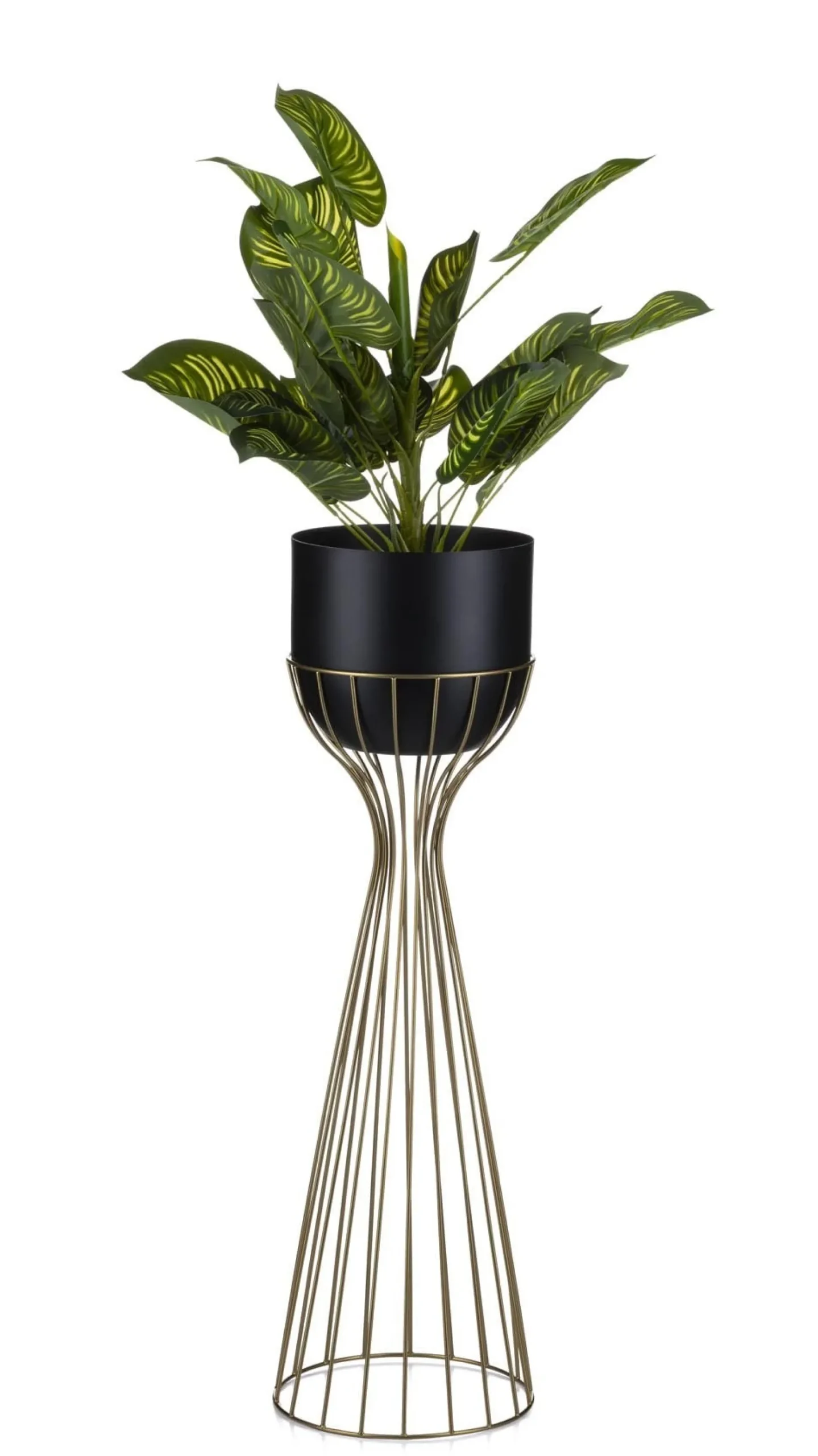 Kwietnik nowoczesny 68 cm złoto czarny GLAMOUR