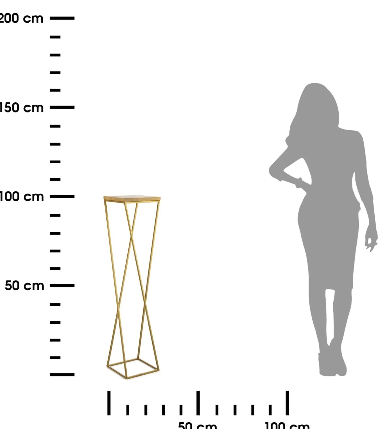 Kwietnik stojak 100 cm złoty metal GLAMOUR