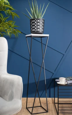 Kwietnik stojak na kwiaty 100 cm LOFT czarno biały