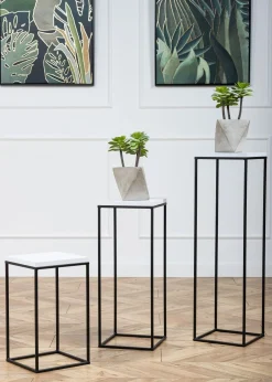 Kwietnik stojący 60 cm BasicLoft biały