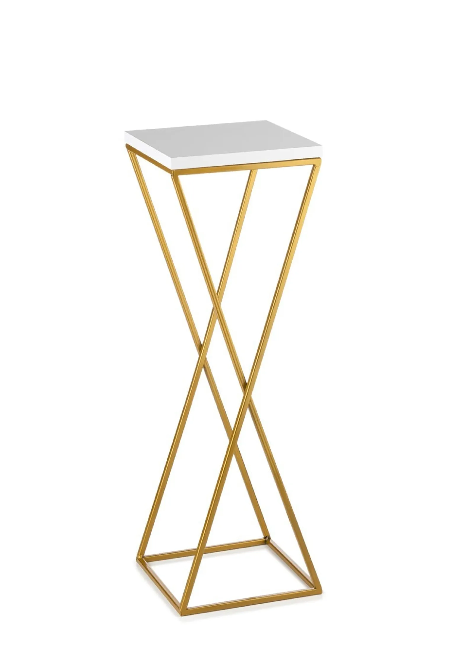Kwietnik stojący 70 cm blat biały metalowy GLAMOUR