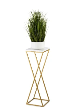 Kwietnik stojący 70 cm blat biały metalowy GLAMOUR