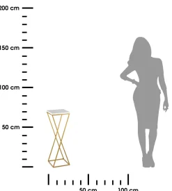 Kwietnik stojący 70 cm blat biały metalowy GLAMOUR