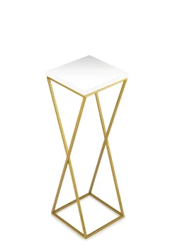 Kwietnik stojący 70 cm blat biały metalowy GLAMOUR