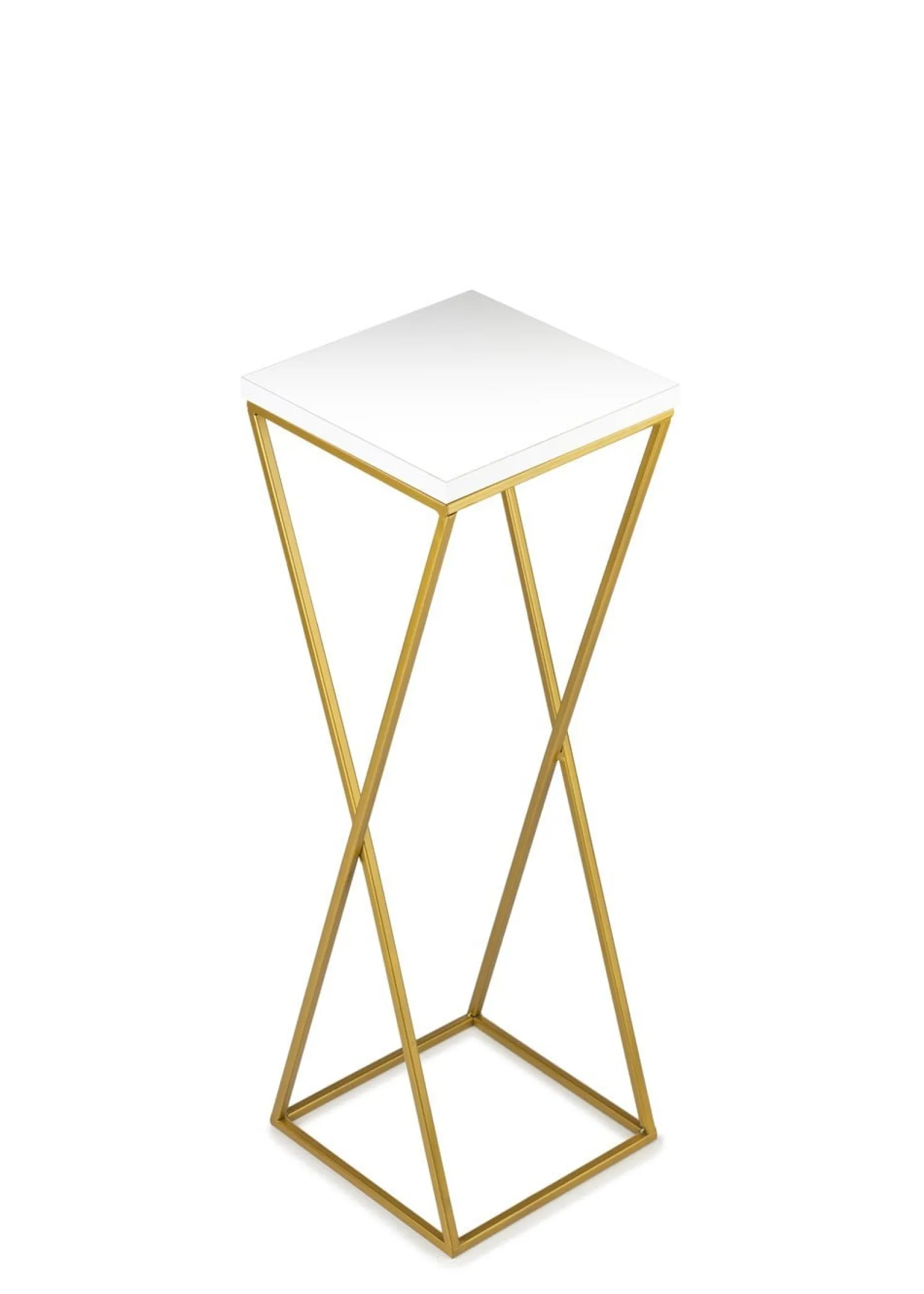 Kwietnik stojący 70 cm blat biały metalowy GLAMOUR