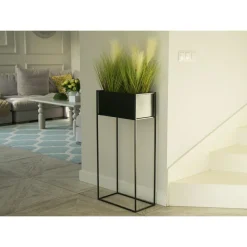 Kwietnik stojący skrzynia czarny 90 cm LOFT