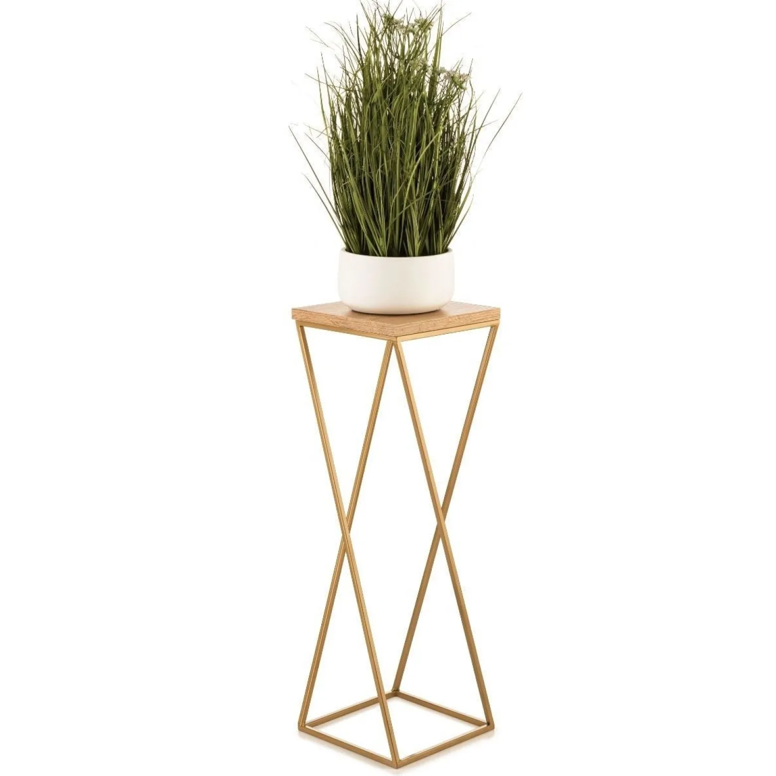 Kwietnik stojący złoty na kwiaty 70 cm metal GLAMOUR