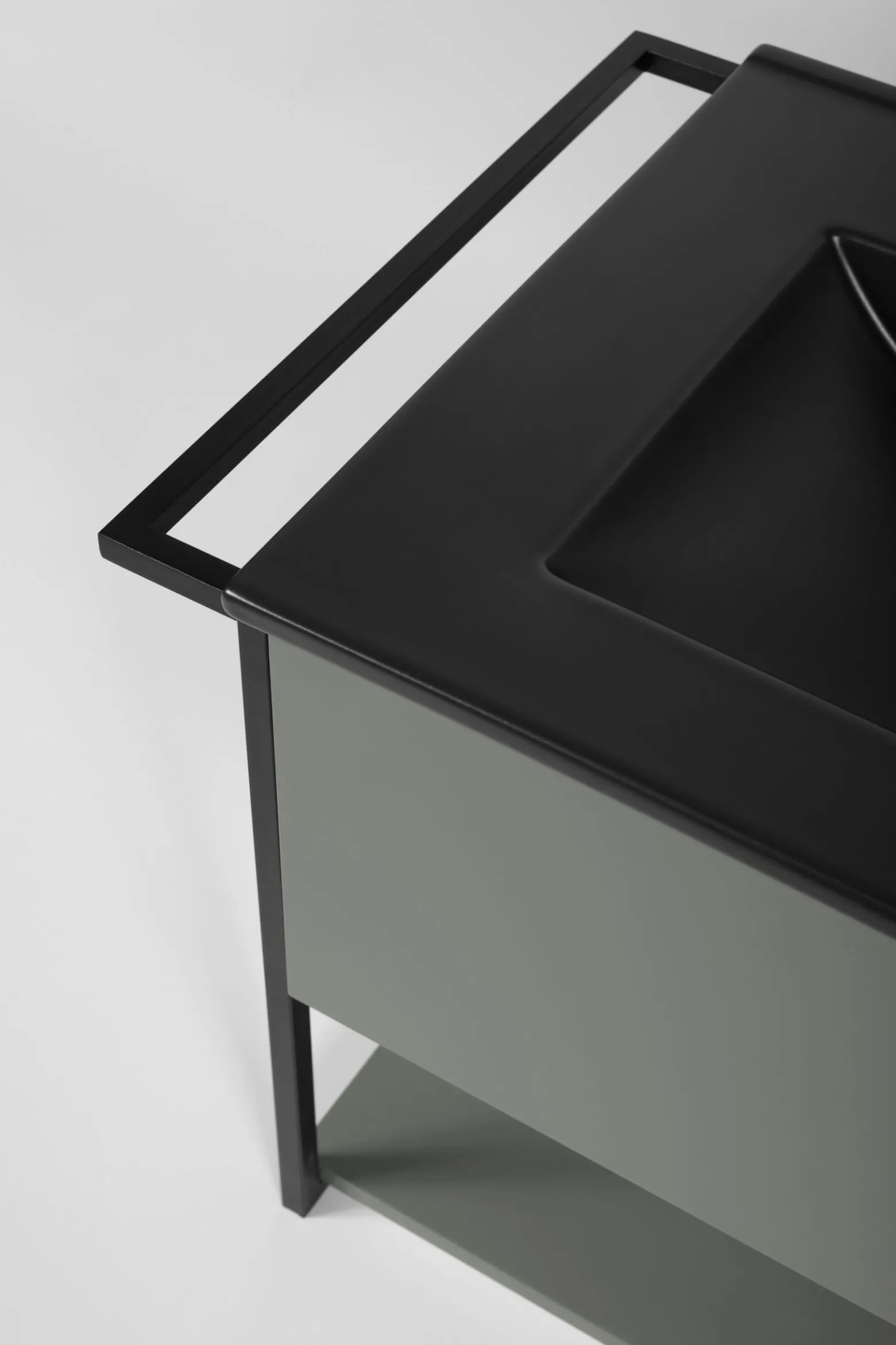 Lakierowana Szafka pod Umywalkę LOV 60 cm Zielona Wisząca Szuflada Wieszak