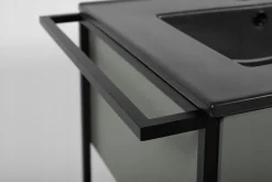 Lakierowana Szafka pod Umywalkę LOV 60 cm Zielona Wisząca Szuflada Wieszak