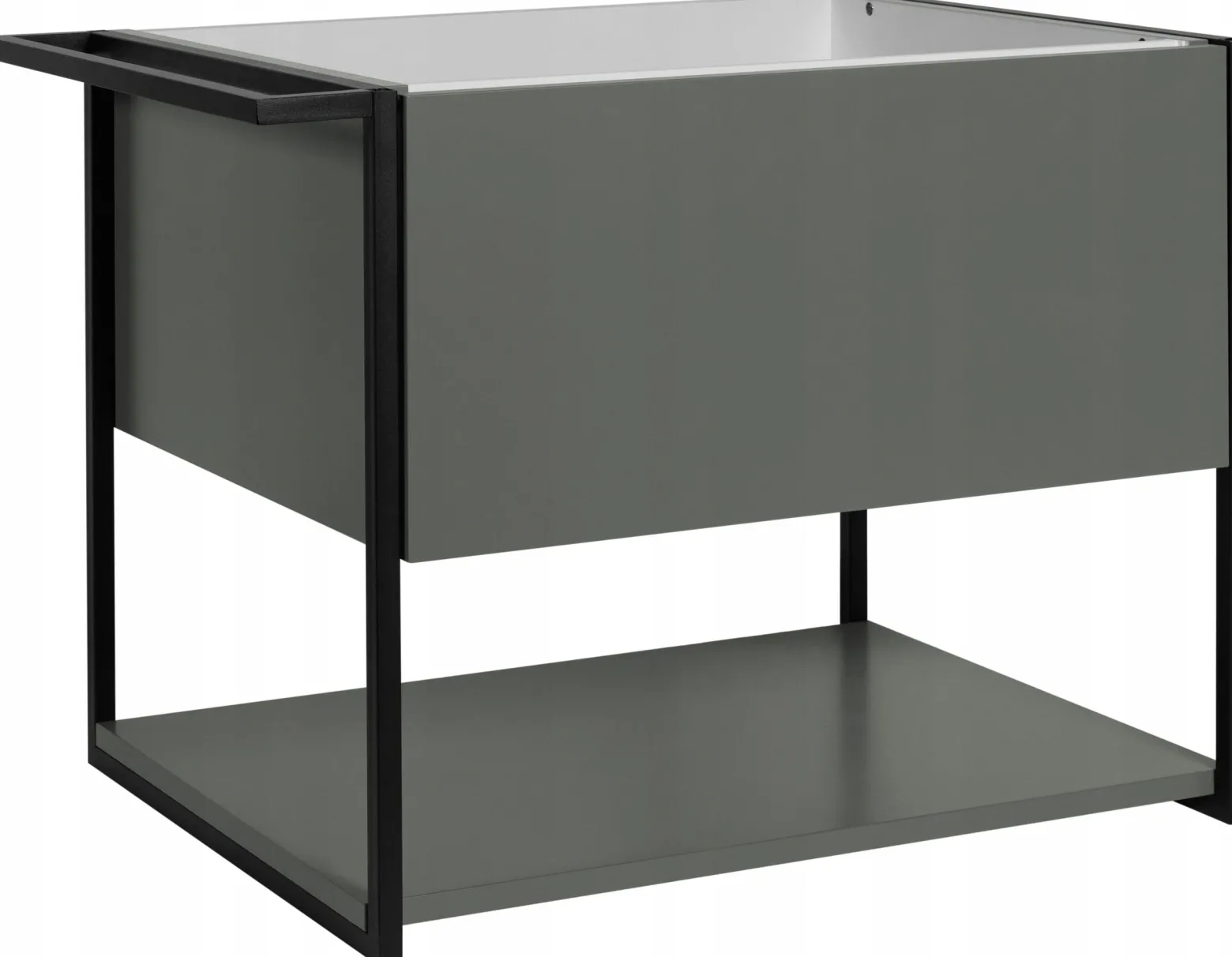 Lakierowana Szafka pod Umywalkę LOV 60 cm Zielona Wisząca Szuflada Wieszak