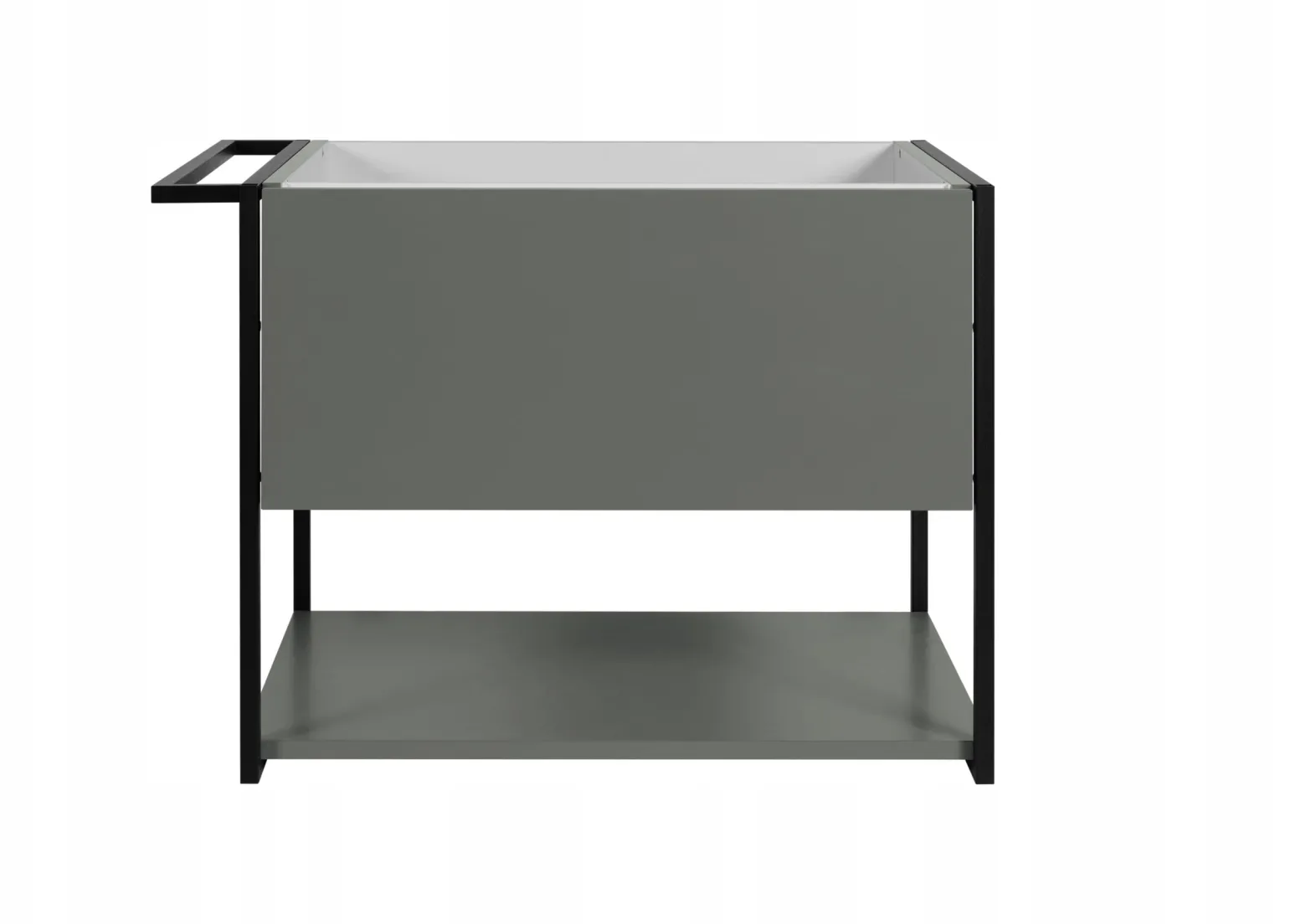 Lakierowana Szafka pod Umywalkę LOV 60 cm Zielona Wisząca Szuflada Wieszak
