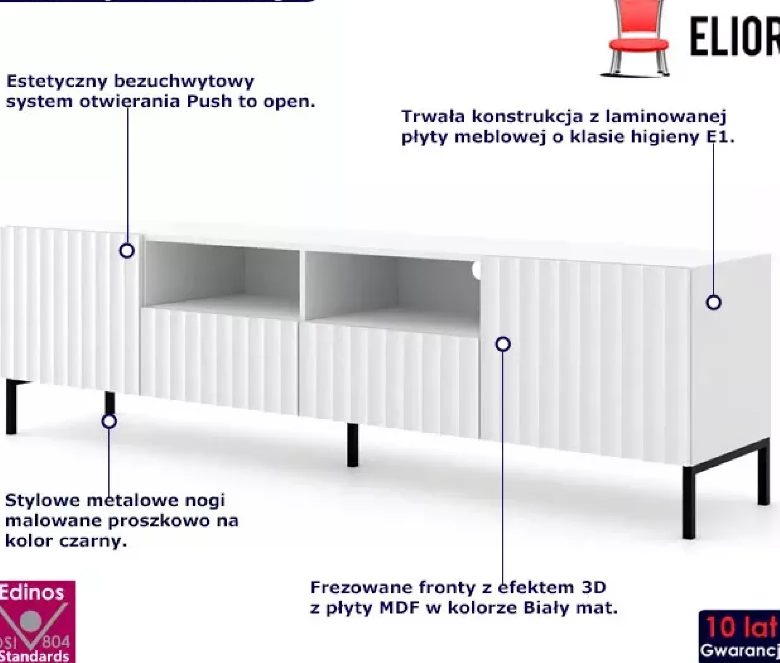 Lamelowa szafka pod TV z szufladami - Orero
