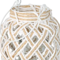 Lampion Boho z Szkłem na Świece - Naturalny Styl