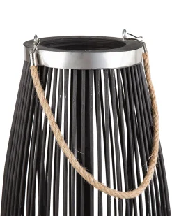 Lampion dekoracyjny bambusowy 72 cm czarny
