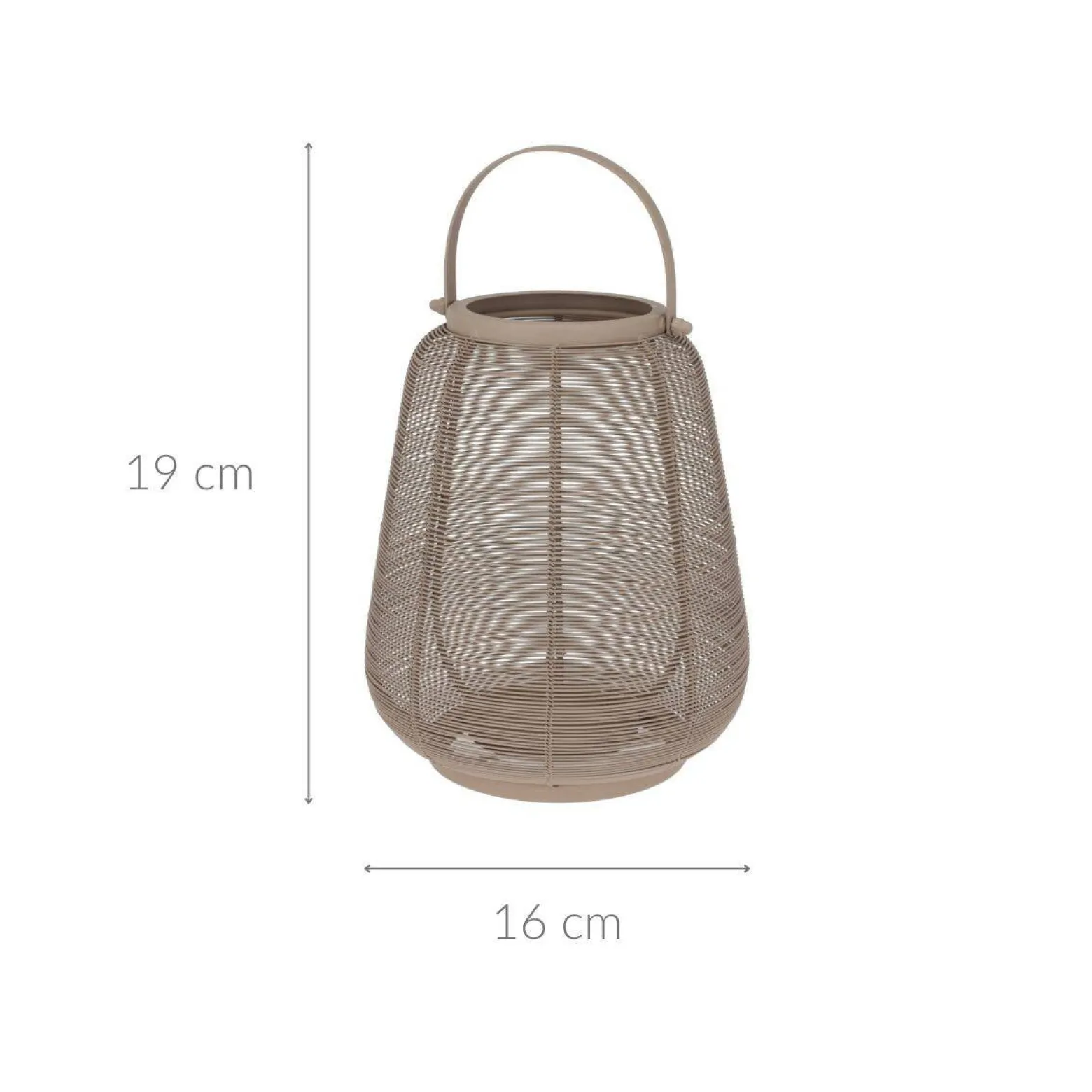 Lampion metalowy z uchwytem, 16 x 19 cm