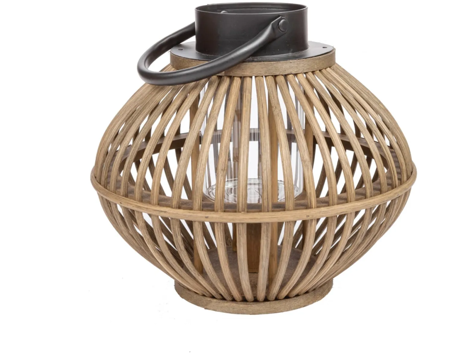 Lampion rattanowy 25 cm brązowy