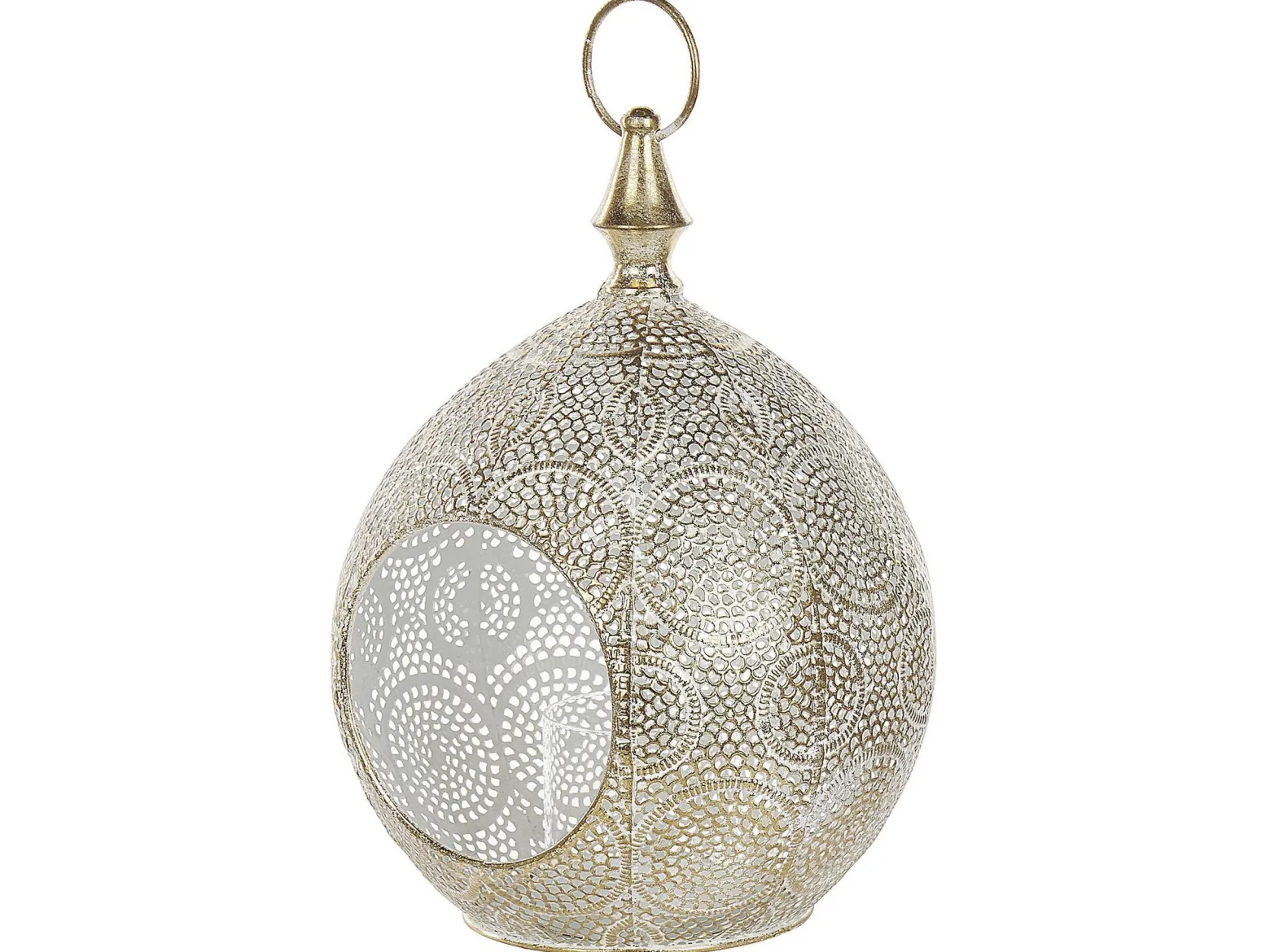 Lampion świecznik metal orient 33 cm złoty