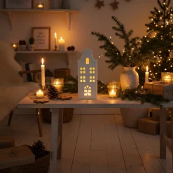 Lampka LED w kształcie domu, 31 cm