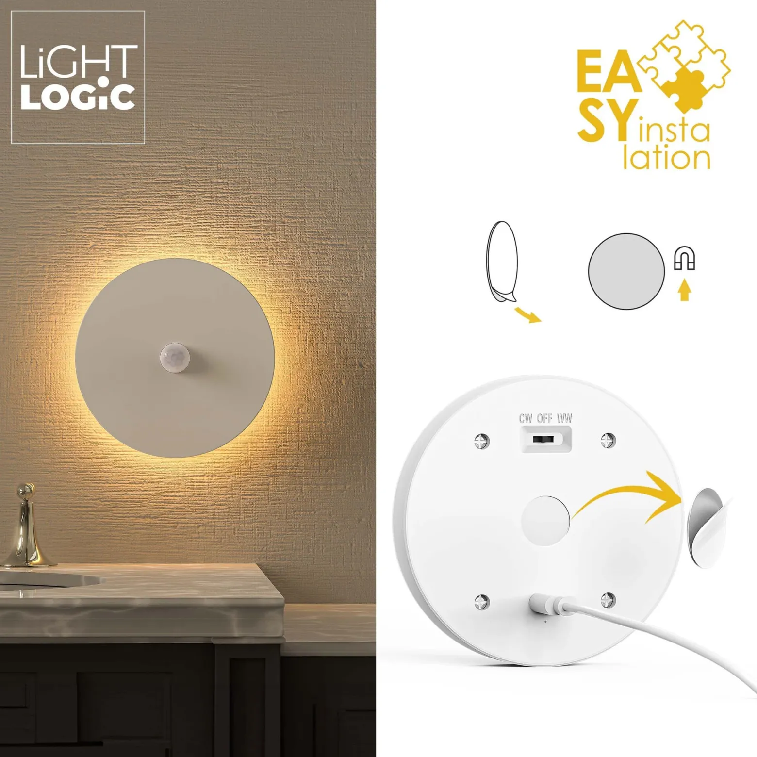 Lampka podszafkowa LED LL NAROK NL O-W LightLogic 66787 z czujnikiem ruchu