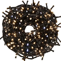 Lampki choinkowe 300 led biały ciepły, flash biały zimny 25,5 m